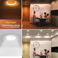 Sunco 12 Pack 5CCT LED Recessed Lighting 4 Inch with Night Light, 2700K/3000K/4000K/5000K/6000K Selectable, Dimmable Lights, 8W, 700LM, Damp Rated, Retrofit Installation - ETL - Image 2