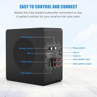 BESTISAN Powered Subwoofer, 6.5'' Side Firing Home Audio Sub, Deep Bass Response Subwoofers, Easy Setup with Home Theater Systems, TV, Speakers, RCA, LFE, AUX Input, High-Level Speaker Input & Output - Image 5