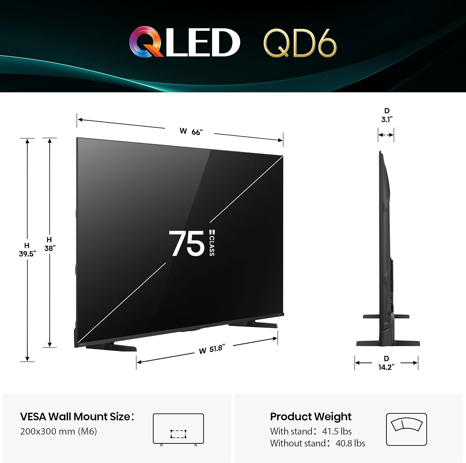 Hisense 75" Class QD6 Series (75QD6QF, 2025 Model) QLED 4K UHD Smart Fire TV, Voice Remote with Alexa, Dolby Vision, Dolby Atmos, Motion Rate 120, HDR 10+, Game Mode Plus, MEMC, VRR, ALLM - Image 2