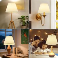 Small White Lamp Shade for Table Lamps, 6" Top x 10" Bottom x 7" High Lamp Shade, White Modern Fabric Lampshade, Replaceable Spider Fitter Home Decor Shade - Image 5