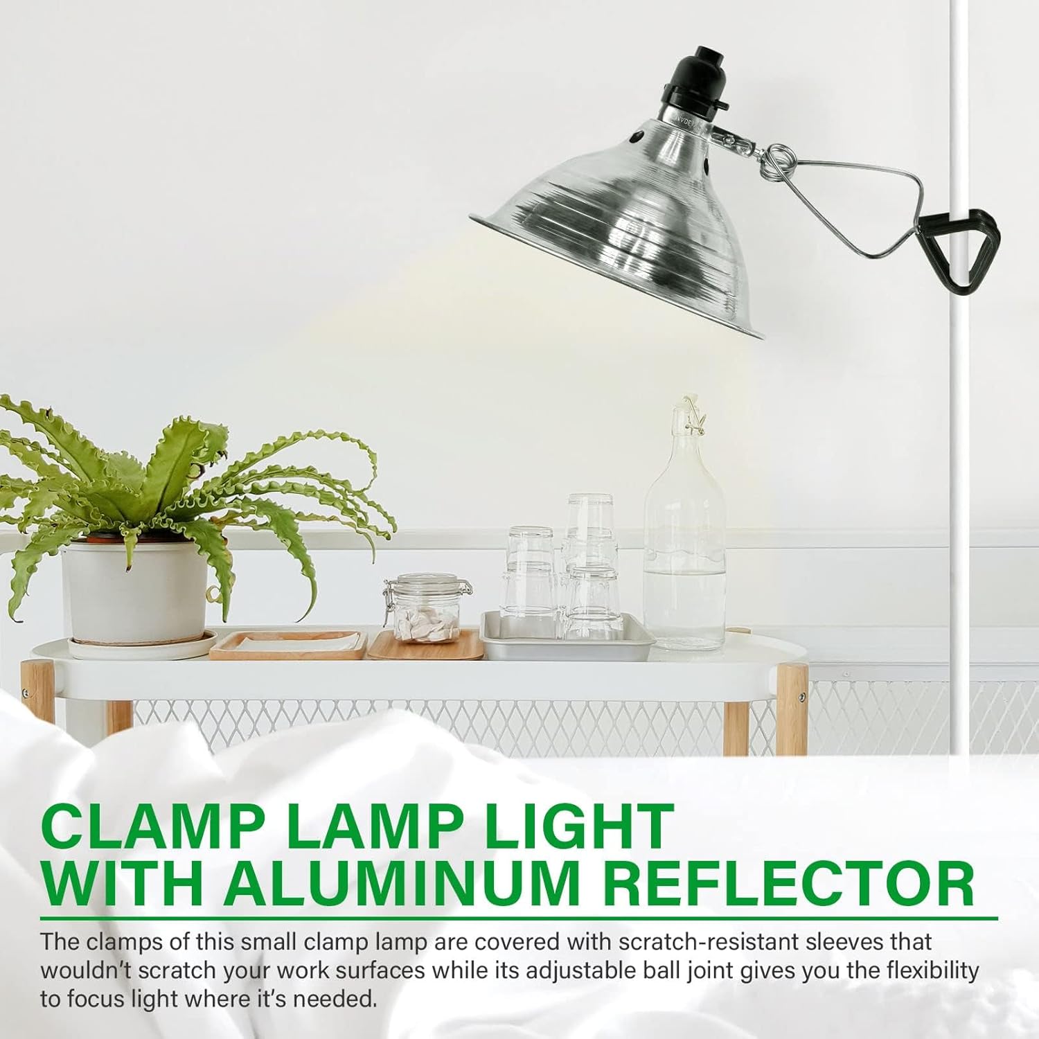 Simple Deluxe Clamp Light with 8.5 Inch Adjustable Aluminum Reflector, Suit for E26 Socket Max 150 Watt Lamp (No Bulb Included), 6 Feet 18/2 SPT-2 Cord, 2 Pack - Image 6