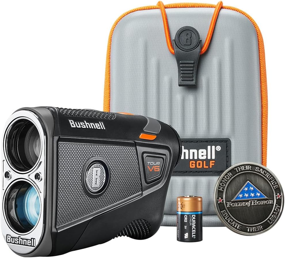 Bushnell Golf Tour V6 Laser Rangefinder Patriot Pack, Visual Jolt Flag Locking, Magnetic Mount, 1300 Yard Range 6X Magnification - Image 2