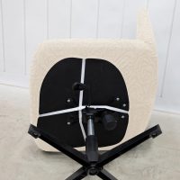 Armless Office Chair Cover, Rose Jacquard, Elastic Criss Cross Design, Mid Back Wide Seat (Cream) - Image 5