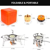 Camping Stove with Fuel Canister Adapter Portable Collapsible Gas Stove with Piezo Ignition-3900W-Lightweight-Windproof-Butane Adapter Camping and Backpacking Mini Stove Kit for Hiking - Image 3