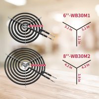 MP22YA Electric Stove Burner Element Replacement Set & W10290350 W10290353 4 Pack Silver Drip Pans - Perfectly Fit Whirlpool Electric Range Stove Top - Image 7
