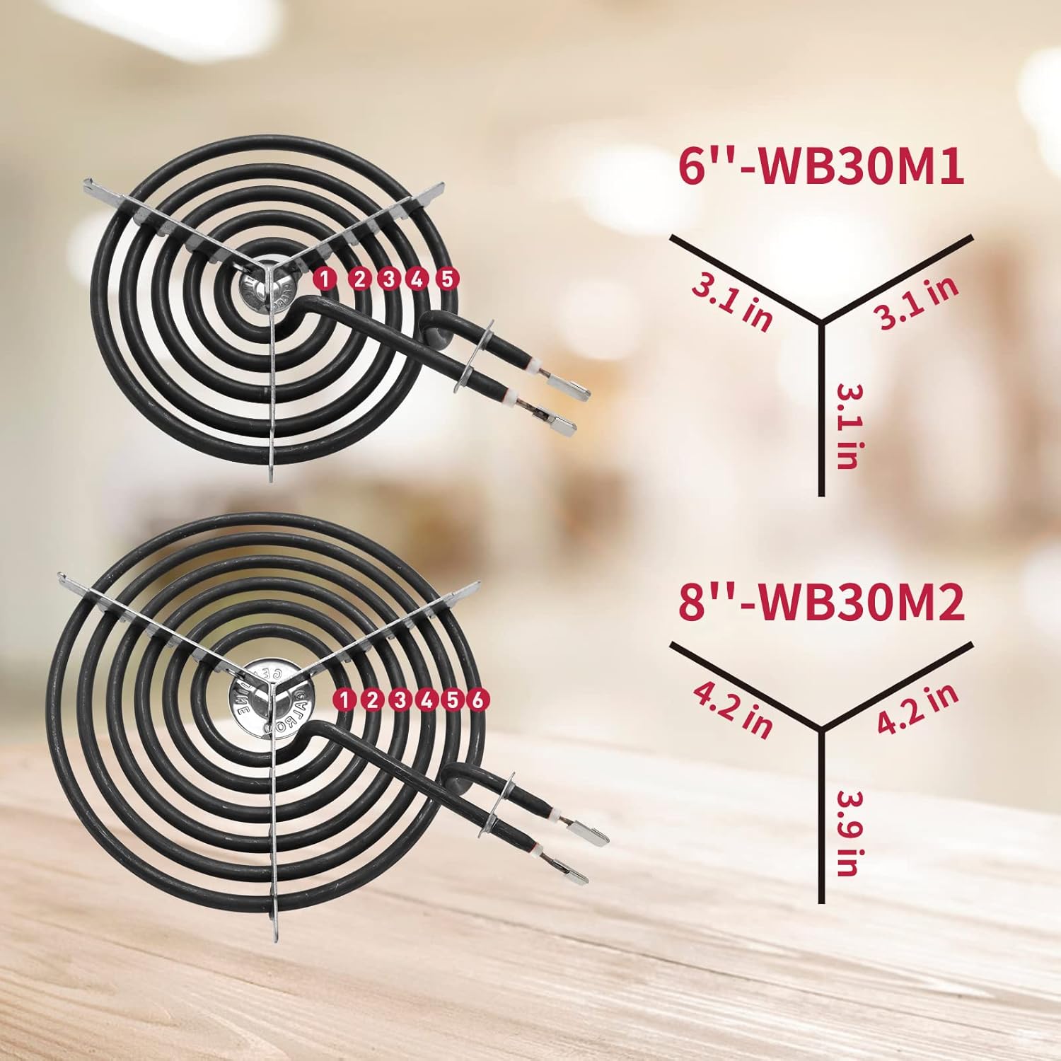 MP22YA Electric Stove Burner Element Replacement Set & W10290350 W10290353 4 Pack Silver Drip Pans - Perfectly Fit Whirlpool Electric Range Stove Top - Image 7