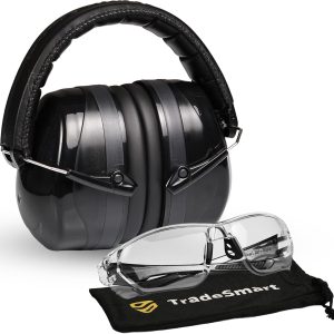 TradeSmart High-Performance Earmuffs for Shooting Range & Shooting Eye Protection Glasses + Firearm Confidence Course