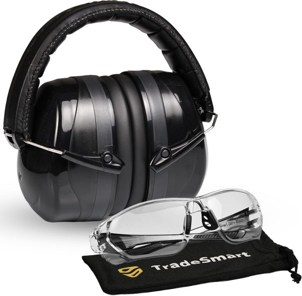 TradeSmart High-Performance Earmuffs for Shooting Range & Shooting Eye Protection Glasses + Firearm Confidence Course