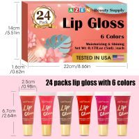 AZEN 24 Pack Lip Gloss Set, Color Lip Oil for Dry Cracked Lips Moisturizing Hydrating Nourishing with Vitamin E - Image 7