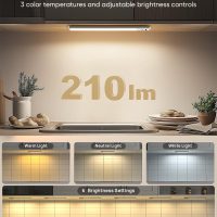 Under Cabinet Lighting Wireless, 2200mAh Rechargeable Battery Operated Motion Sensor Light Indoor, 3 Color Temps Under Counter Light, Dimmable Wireless Closet Lights w/Remote for Kitchen,Pantry,4 Pack - Image 5