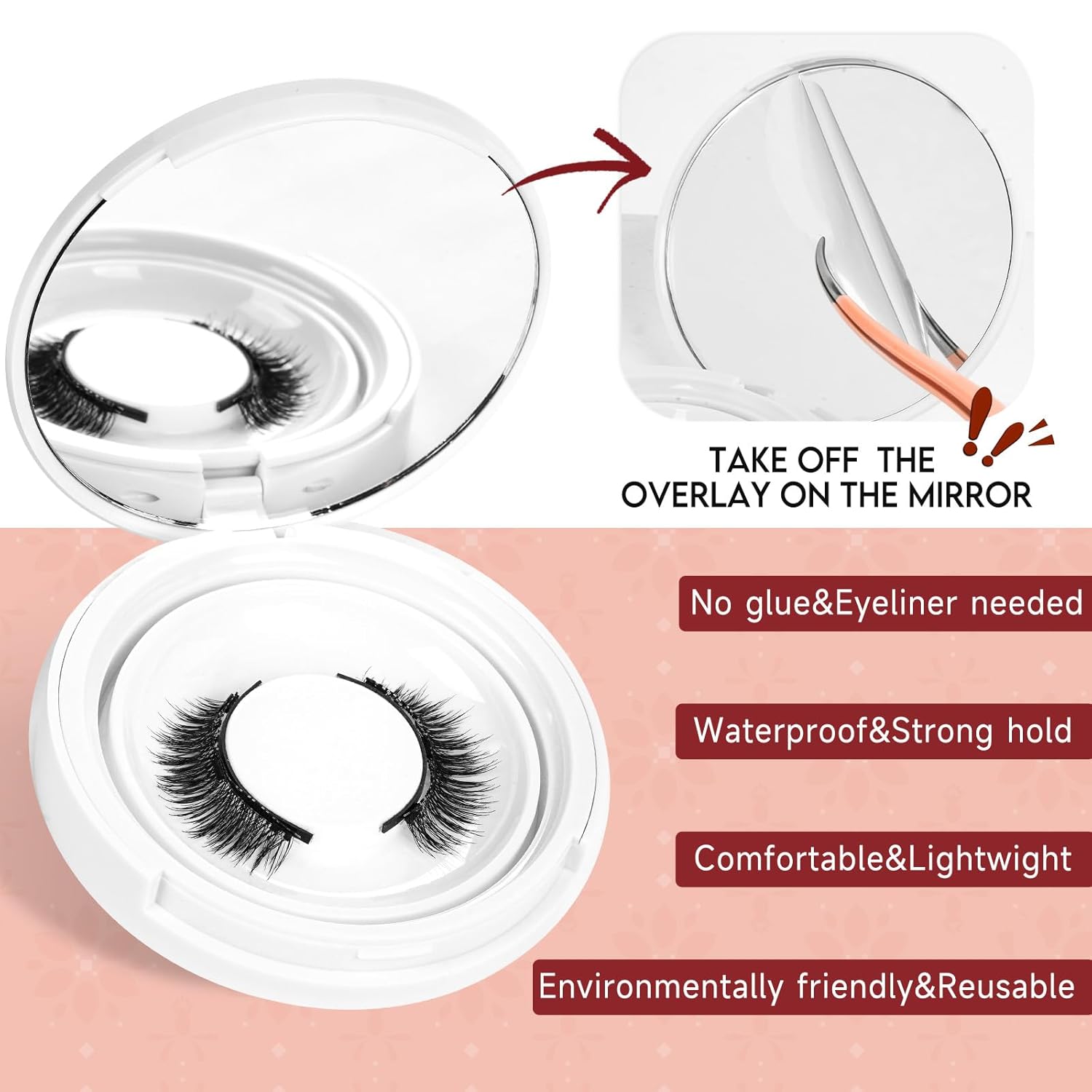 Higu clace Magnetic Eyelashes with Applicator Soft Magnetic Lashes Natural Look Wispy Magnet Lashes Easy to Wear and Remove (DJCX-A02) - Image 5