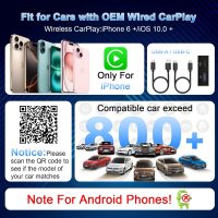 2 in 1 Car TV Mate Pro & Wireless CarPlay Adapter for Fire TV Stick Converter/Game Consoles/Set-Top Box/Screen Throwers, CarPlay HDMI Multimedia Adapter for Cars with Factory Wired Car Play from 2016 - Image 3