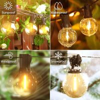 OHLUX Outdoor String Lights, 55FT Shatterproof LED Patio Lights with 26 Dimmable Plastic G40 Bulbs, 2200K Waterproof Connectable Hanging String for Backyard, Cafe, Porch, Deck, E12 Base - Image 3