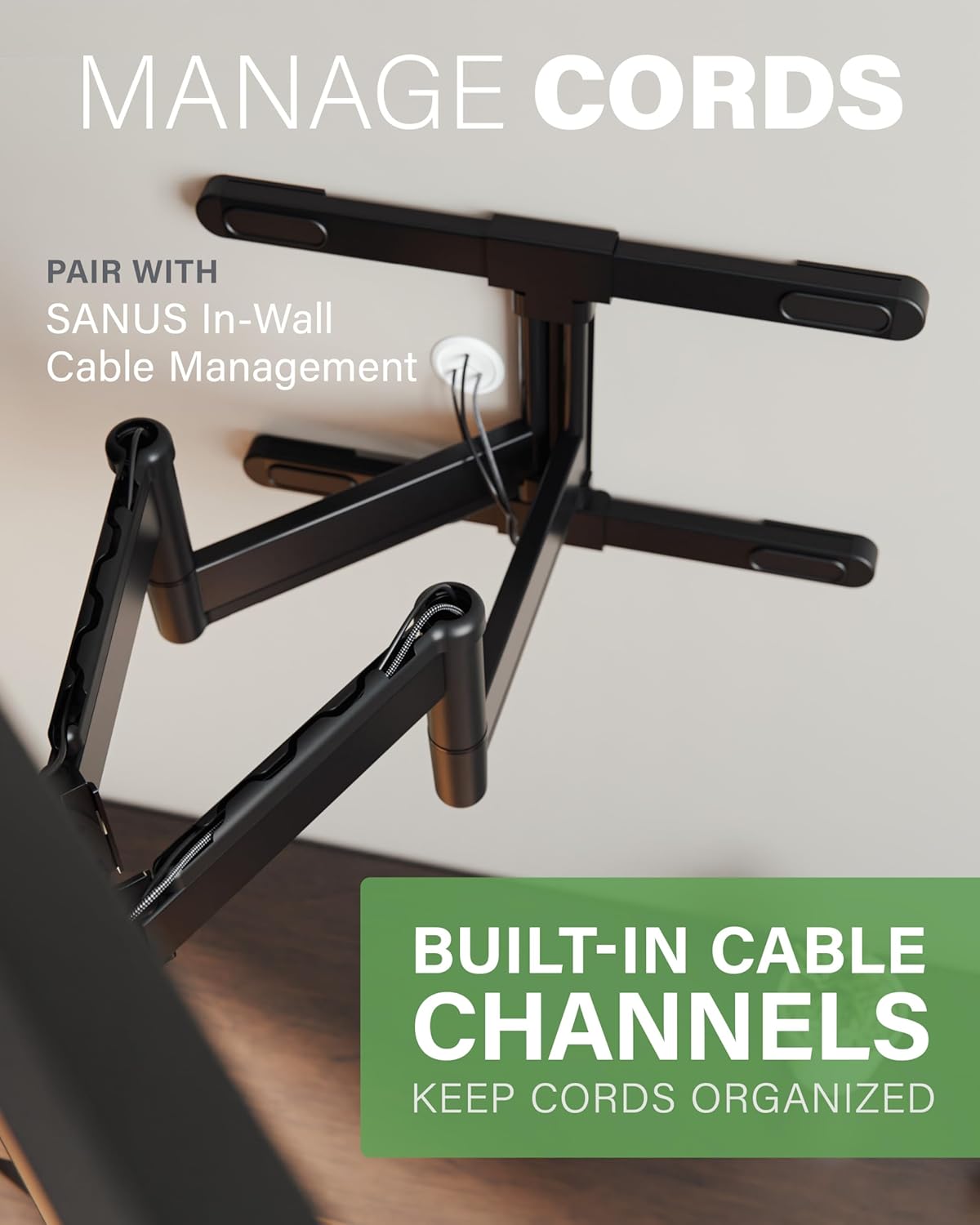 Made for Amazon Universal Large Full-Motion TV Wall Mount for Amazon Fire TV Smart TVs 42” to 90” - Image 5