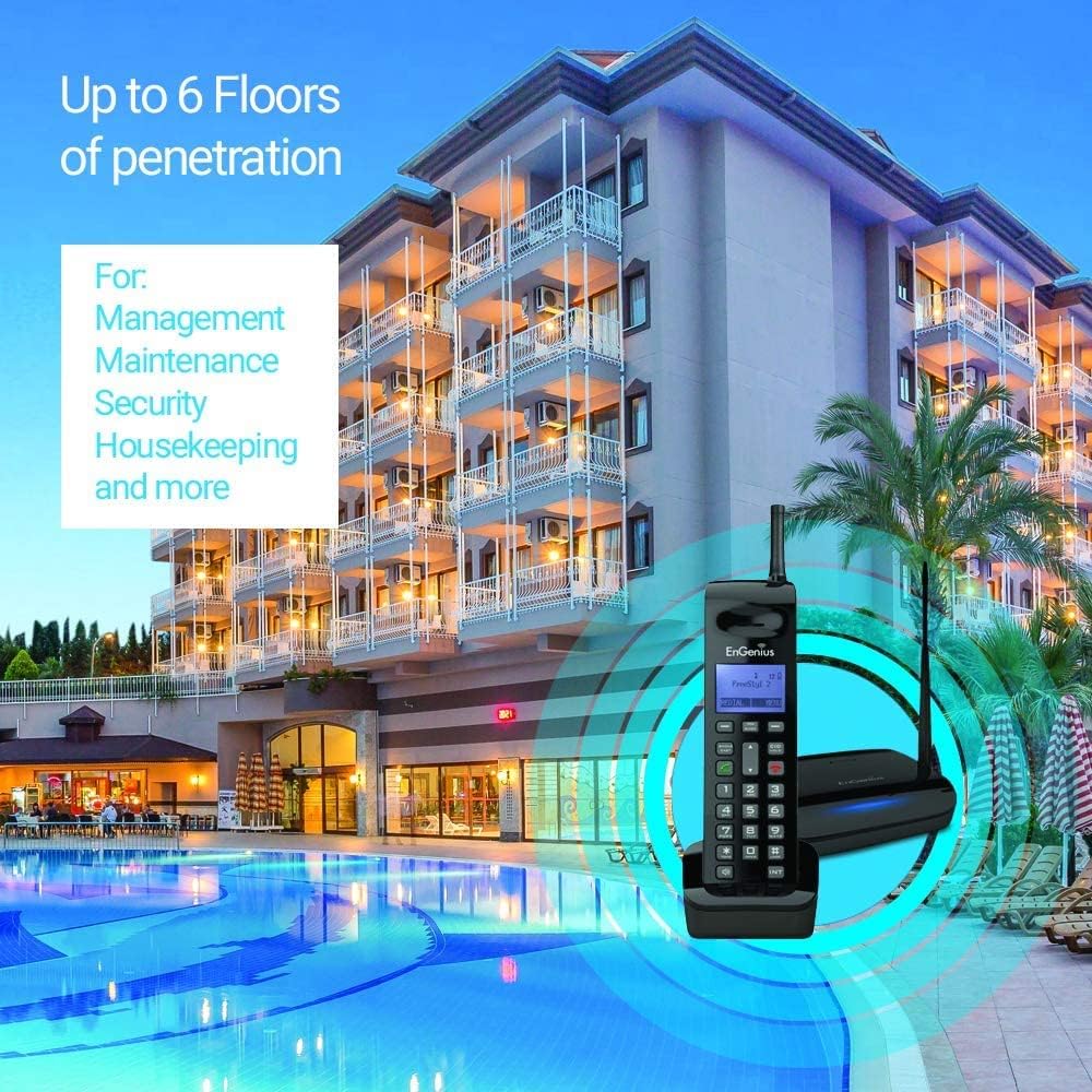 EnGenius FreeStyl 2, Extreme Long Range, Expandable up to (9) Handsets, 900 MHz, Analog Cordless Phone with 2-Way Radio for Broadcast/Intercom, Coverage up to 100,000 sq ft, Built-in RSSI Tools… - Image 4