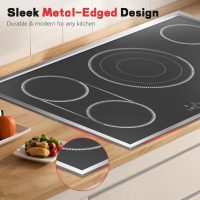 36 Inch Electric Cooktop, 5 Burner Stove Top Touch Control, 36" Glass Ceramic Stove Top 9600W with BBQ & Flexible Zone, Child Lock, Timer, Overheat Protection, 220-240V Hard Wired (No Plug) - Image 6