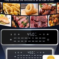 Kitchen Elite Air Fryer French Door Oven,15.8 Qt Toaster Oven Countertop Combo,18 Presets & 1 Preheat & Light, Airfryer Basket,Wire Rack,Baking Pan,Crumb Tray,Compact Design,Stainless Steel,Small - Image 3