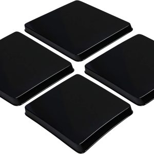 Reston Lloyd G-105-B Square Gas Stove Burner Covers, Set of 4, Black, 9" x 0.75" x 9" (Length x Width x Height)