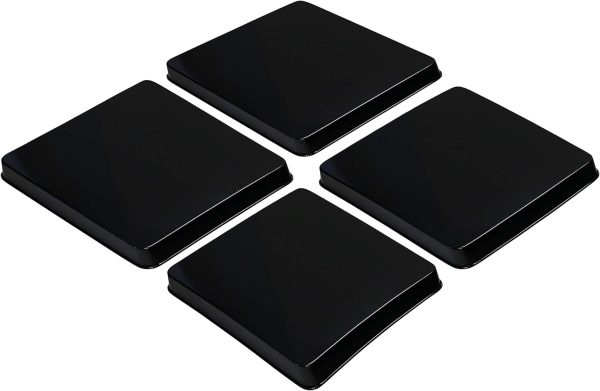 Reston Lloyd G-105-B Square Gas Stove Burner Covers, Set of 4, Black, 9" x 0.75" x 9" (Length x Width x Height)
