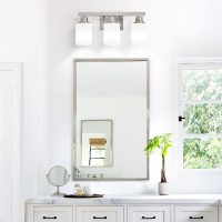 3-Light Bathroom Vanity Light,Brushed Nickel Vanity Lights with Square Frosted Glass,Modern Bathroom Wall Lights Fixtures Over Mirror,Wall Sconces Lighting for Bedroom Living Room,E26 - Image 8