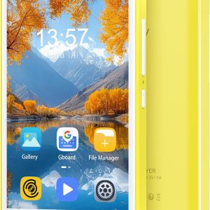 80GB MP3 Player with Bluetooth and WiFi, Mp3 & Mp4 Music Player with Spotify, Amazon Music, Deezer, Audible, 4.0" IPS Touch Screen Android Player with Speaker, FM Radio, Up to 512GB (Yellow)