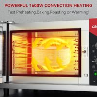 CROSSON 23L Quarter-Size Convection Oven,3-Tier Commercial Toaster oven w/Front Glass Door,3 set of Wire Racks,120 Minutes Timer and Interior Light, 120V/1600W Countertop Conventional Oven - Image 4