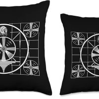 TELEVISION TV VIDEO TEST PATTERN VINTAGE Throw Pillow - Image 3