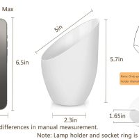 5 Pack Plastic Lampshade, 5.7 inch High, 4.1 inch Diameter, 1.65 inch Fitter, Replacement Plastic Lamp Shade for LED Floor Lamp [5colors] - Image 6