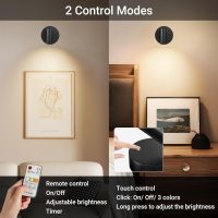 Wireless Led Spotlight Indoor, Rechargeable Uplighting Indoor with Remote Dimmable, 350° Rotate, Battery Powered Ceiling Spotlight for Artwork Painting Tree Plant Picture Lights - Image 5