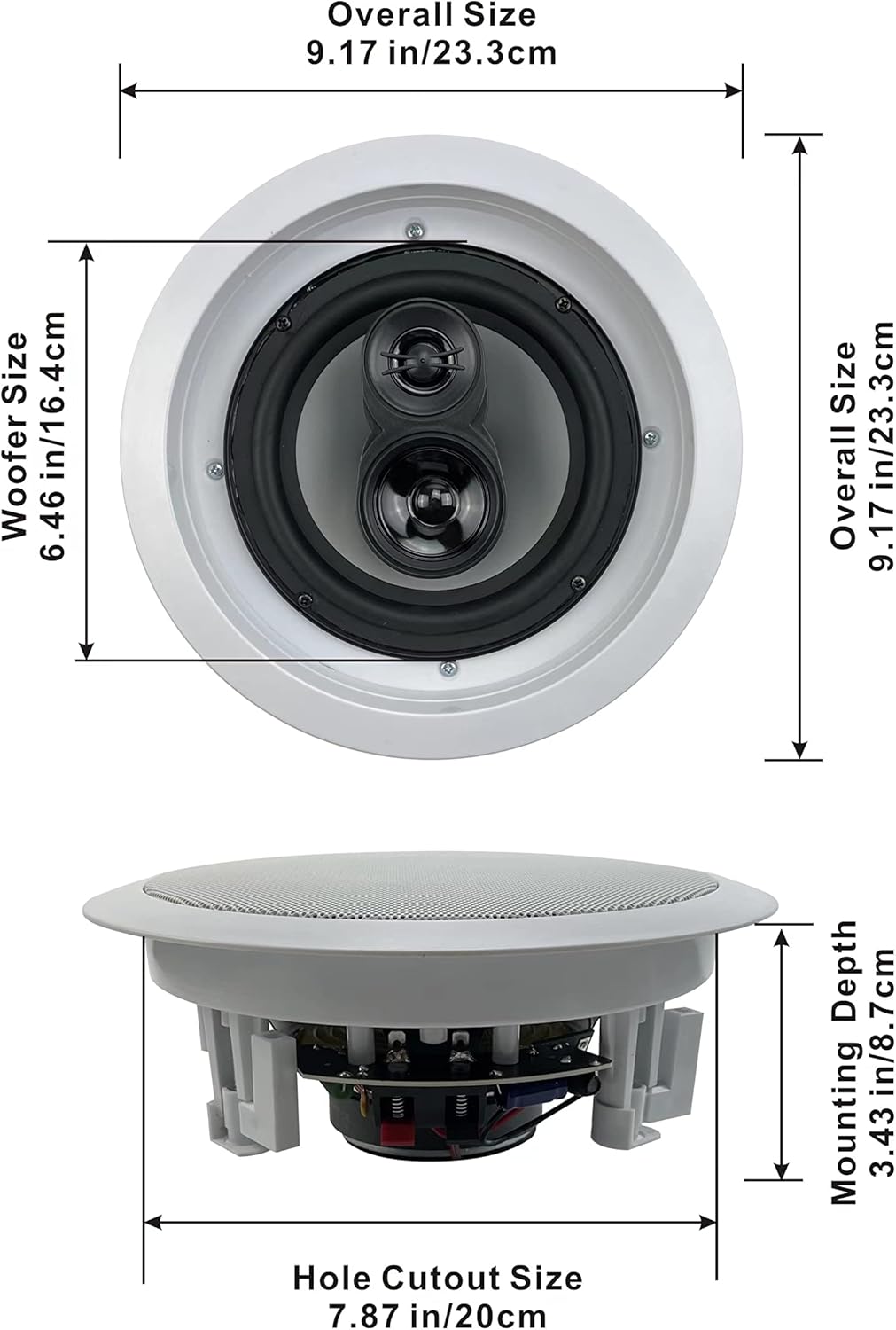 Acoustic Audio CS-IC63 in Ceiling 6.5" Home Theater 5 Speaker Set 3 Way 1500 Watt CS-IC63-5S - Image 2