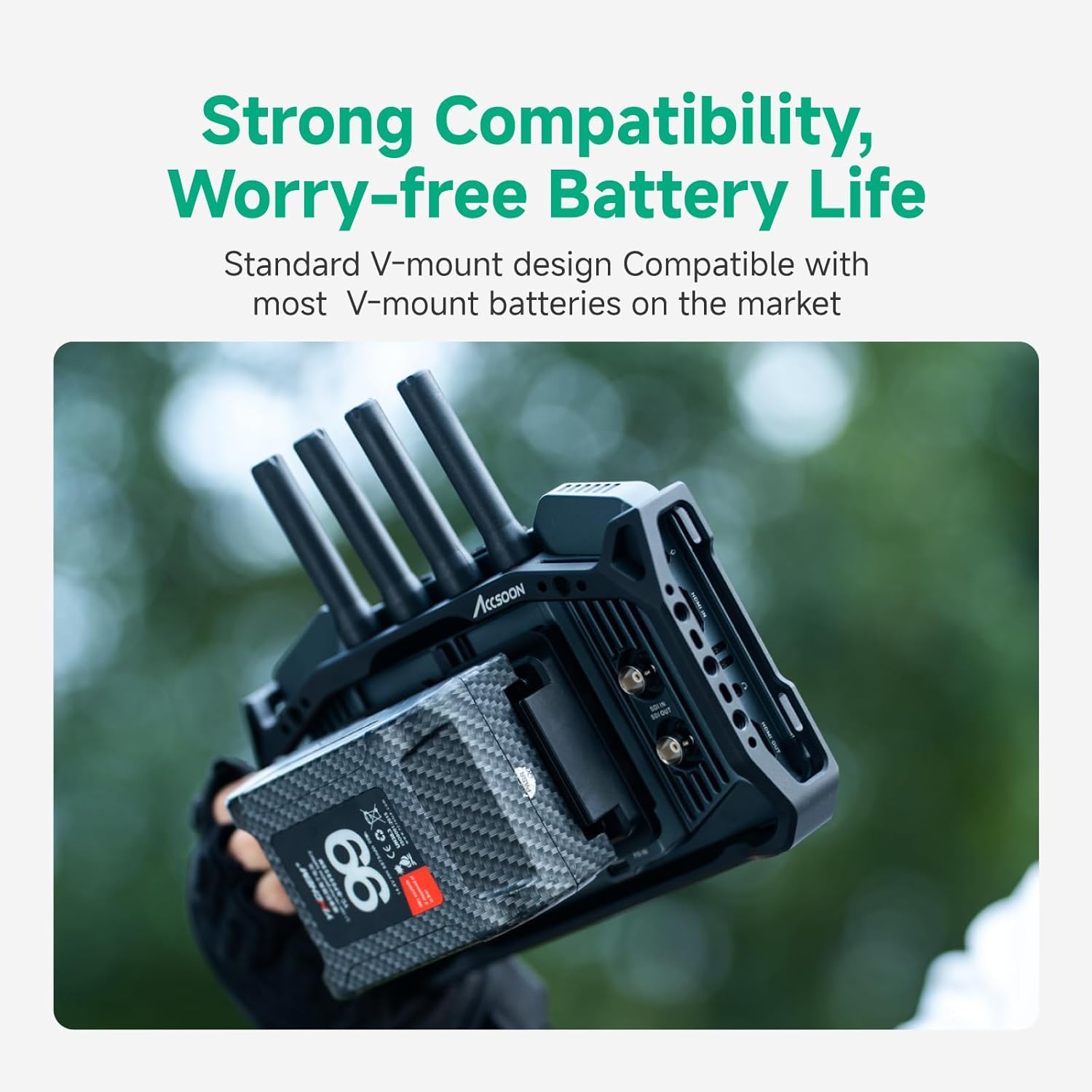 Accsoon NP-F to V-Mount Battery Adapter Plate for CineView M7 Pro/CineView M7 Camera Monitors, NP-F to V-Lock Power Adapter Converter for Powering Camera Monitor, Compatible with Most V-Mount Battery - Image 6