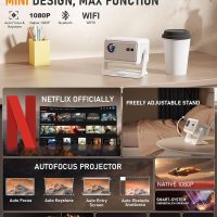 Netflix Projector, VISSPL Full HD 1080P Video Projector, Portable Outdoor Projector with Stand, Kids Gift, Home Theater Movie Phone Projector Compatible with Android/iOS/Windows/TV Stick/HDMI/USB - Image 2