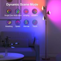 RGB Tree Floor Lamp for Living Room, Stepless Dimmable Tall Standing Lamp with Remote, Touch Control and 3 Rotatable Light, Bright LED Lights for Bedroom with 4 Color-Changing, Oil Rubbed Bronze - Image 3