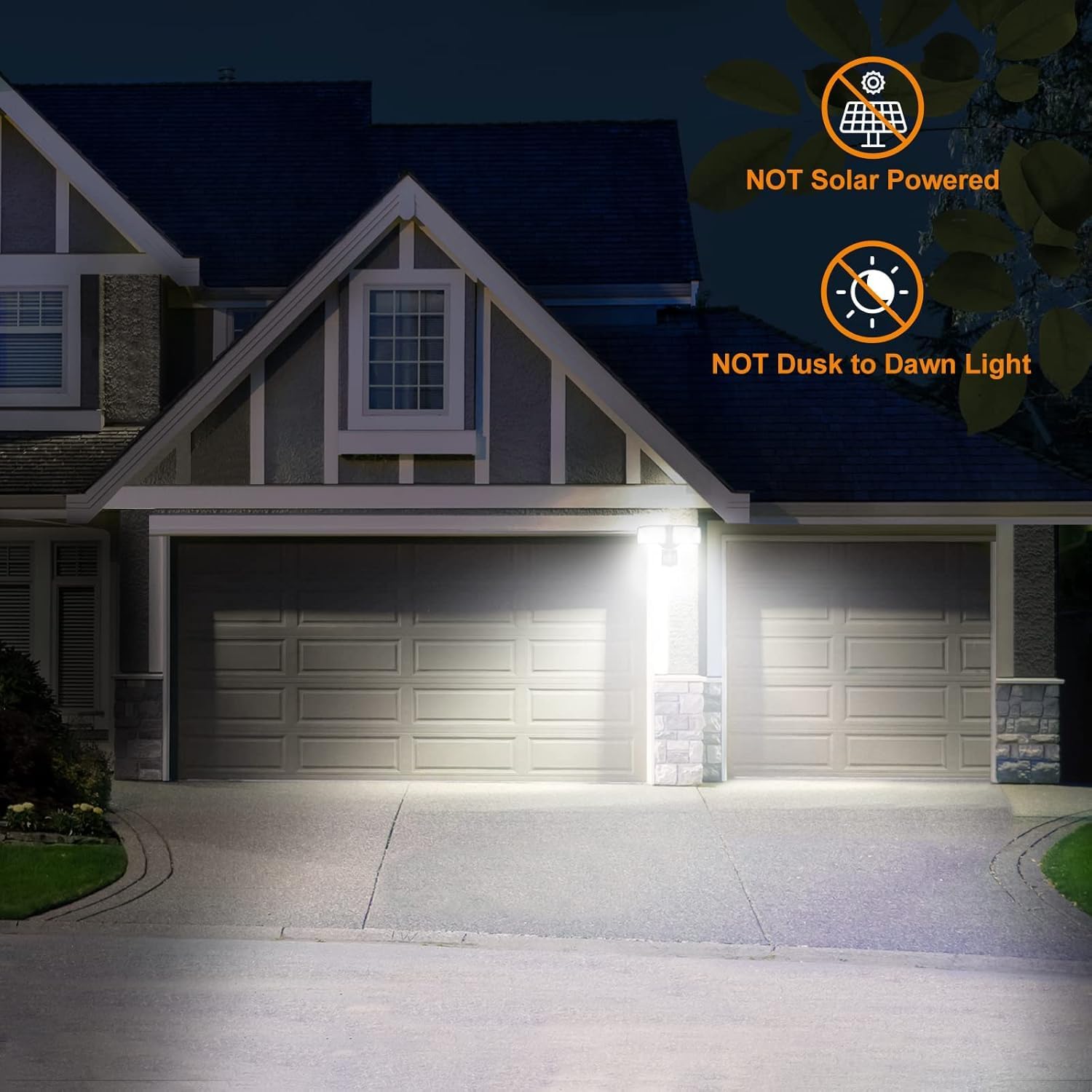 LEPOWER LED Motion Sensor Security Lights Outdoor, 30W 3200LM, 5500K, IP65 Waterproof, 2 Head Motion Detector Flood Light for Garage, Yard, Porch, White (NOT Solar Powered) - Image 6