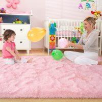 Ultra Soft Pink Rugs for Bedroom 4x6 Feet, Fluffy Shag Area Rugs for Living Room, Large Comfy Furry Rug for Girls Kids Baby Room Decor, Non Slip Nursery Modern Indoor Fuzzy Floor Carpet - Image 3