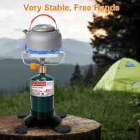 Camping Stove Propane Burner, Portable Camp Stove with Foldable Gas Tank Base, Adjustable Flame Backpacking Cooker for Camping, Small Single Burner Propane Stoves Kit for Hiking Tent Outdoor Cooking - Image 8