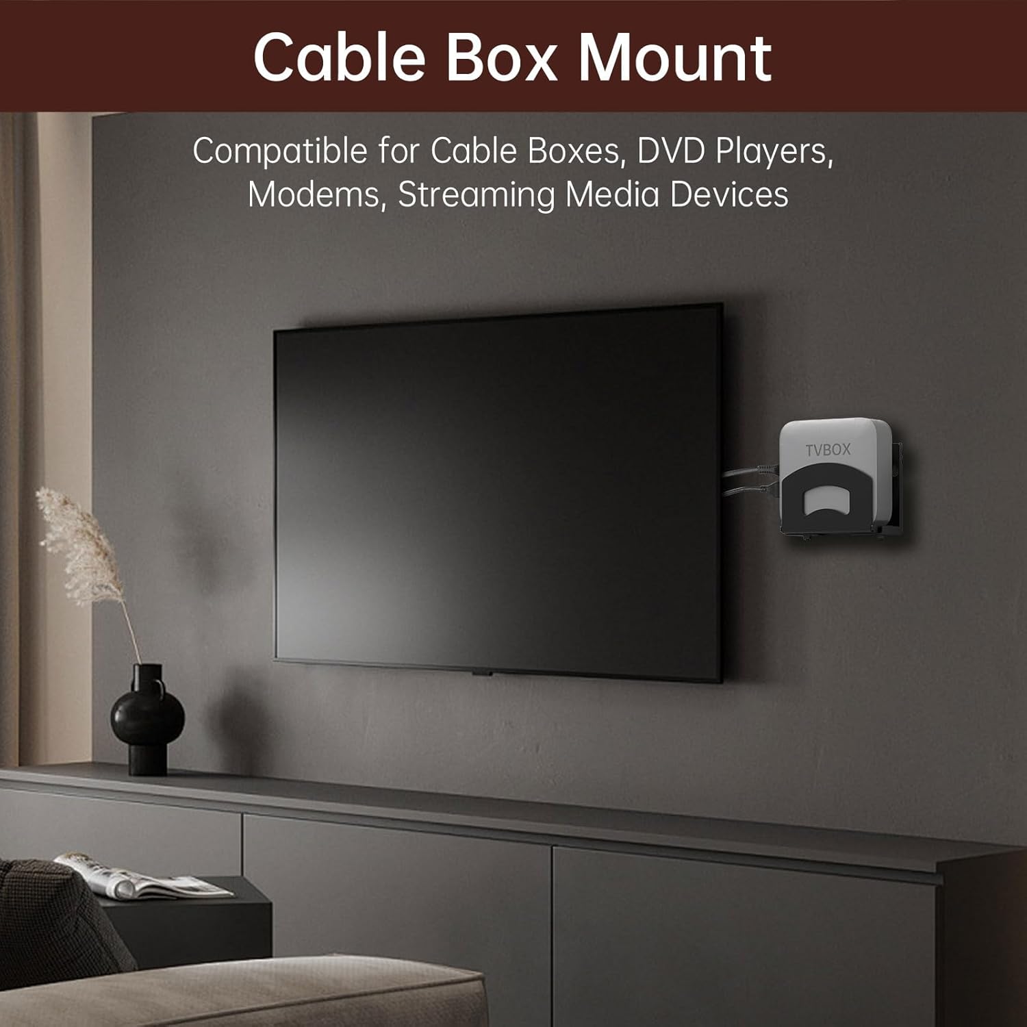 Cable Box Mount,Adjustable Wall Mount Holder for Small and Narrow Devices Like Cable Boxes,DVD Players,Modems,Streaming Media Devices and Other Media Players - Image 6