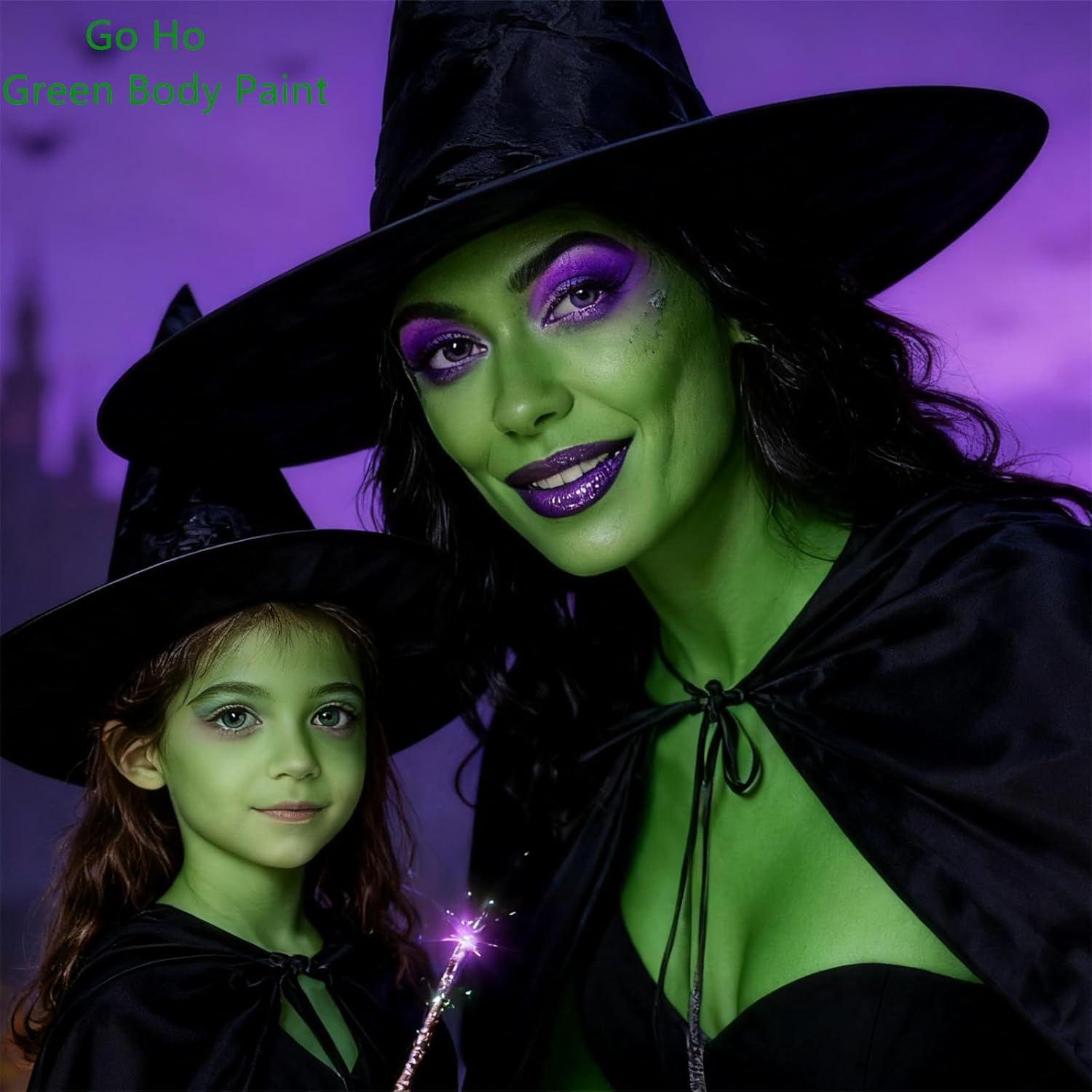 Go Ho Green Face Paint Stick,Water Based Cream Body Paint Washable,Highly Pigmented,Smooth and Safe for Skin,Halloween Cosplay SFX Makeup,Green Witch Costume Face Paint - Image 4