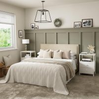 BOLUO White Nightstand with Charging Station, LED Night Stand with 2 Fabric Drawers, Bedside Table with USB Ports and Outlets, Nightstand for Bedroom Modern - Image 7