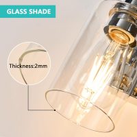 2-Light Bathroom Light Fixtures Modern Chrome Vanity Lights for Bathroom Lighting Fixtures Over Mirror with Clear Glass Shade for Cabinet Mirror Bedroom Hallway - Image 8