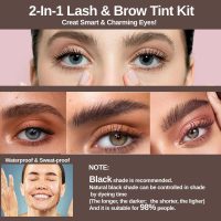 2-In-1 Eyelash & Eyebrow Kit, Professional Lash & Brow Color Kit, Lasting for 6 Weeks DIY Hair Coloring for Salon Home Use 7ml (Black) - Image 2