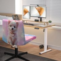 Criss Cross Chair Cover - Armless Wide Back Chair Cover,3D Printed Cute Pets Water Resistant Stretchable Slipcover for Mid Back Wide Seat Desk and Vanity Chairs Washable - Image 7