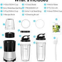 Consciot CB08 11-Piece Blender for Kitchen and Personal Size, Blend Shakes and Smoothies, Frozen Drinks, Baby Food, Spreads & More, 3 Portable To-Go Cups & 2 Spout Lids & 1 Solid Lid, 900 Peak Watts - Image 8