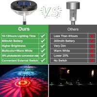 Bright Solar Pathway Lights 6 Pack,Color Changing+Warm White LED Solar Lights Outdoor,IP67 Waterproof Solar Path Lights,Solar Powered Garden Lights for Walkway Yard Backyard Lawn Landscape Decor - Image 4