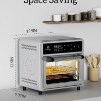 Air Fryer Toaster Oven Combo,10-in-1 12.6QT Compact Countertop Oven,9 Touch Screen Presets & 1 DIY Function,Easy Digital Controls,4 Accessories Included,Stainless Steel,Kitchen Elite - Image 5