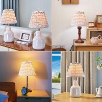Small Lamp Shade 5" Top x 9" Bottom x 7" Slant Height, Lamp Shades for Table Lamps,Barrel Replacement Lampshade(Spider Fitter), Modern Fabric Pleated Lampshades for Table Lamp 1 Pack(Brown Floral) - Image 6