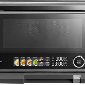 Midea 4-in-1 Multifunctional Microwave Steam Oven, Combo Air Fryer, Steamer & Microwave Oven, 32 Auto Functions, Adjustable Power and Temperature, Color Screen Touch Control, 0.9CU.FT./23L