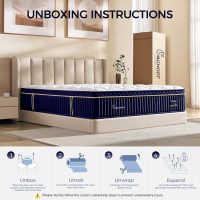 King Mattress, 14 Inch King Size Hybrid Mattress in a Box, Medium Firm Memory Foam mattress, with Individual Pocket Springs, Upgrade Zoned Support, Motion Isolation&Pressure Relief, CertiPUR-US - Image 8