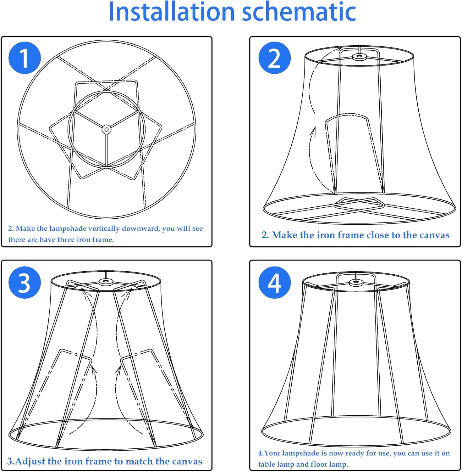 Lamp Shades Set of 2,TOOTOO STAR Imitation Sheepskin Lampshade 6" Top x 12" Bottom x 8.5" High,Floor lamp and table lamp shade spider Fitter - Image 3
