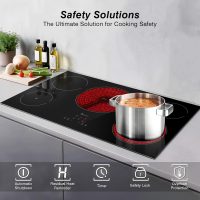 Electric Cooktop 36 Inch 5 Burners, Electric Stove Top, Built-in Ceramic Radiant Cooktop with Sensor Touch Control, Fast Heat, Multiple Safety Protection, 9000W with Hard Wire for 220V~240V - Image 7